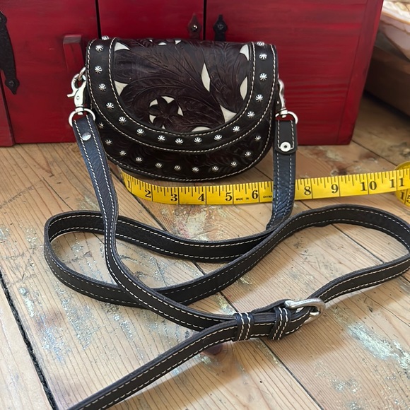 American West Handbags - American West brown Leather crossbody or belt bag purse